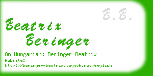beatrix beringer business card